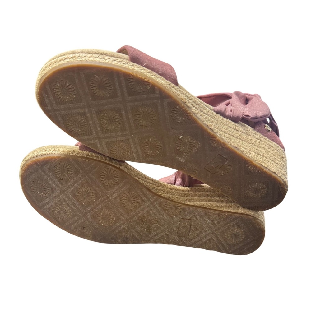 UGG Trina Espadrille Wedge Sandals Womens 7.5 Pink Dawn Suede Lace Up 1099693 - Picture 13 of 13